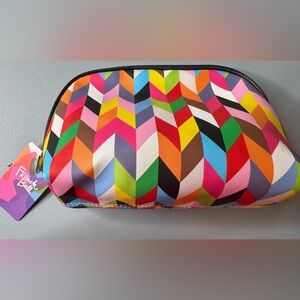 French bull Vibrant Chevron dome shaped Cosmetic Bag